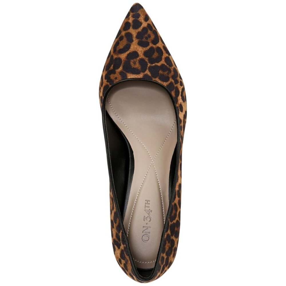 NWT On 34th Womens Jeules Pointed-Toe Slip On Pumps Leopard Microsuede 7M - Picture 3 of 12